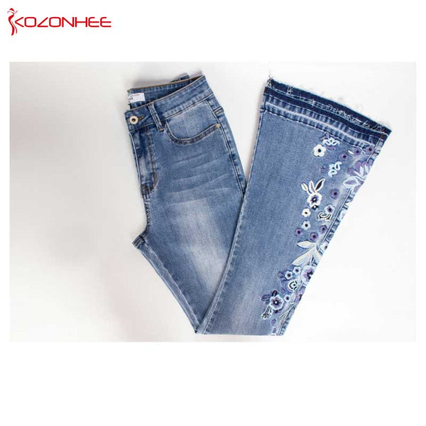 Pantalon Jeans Brodé