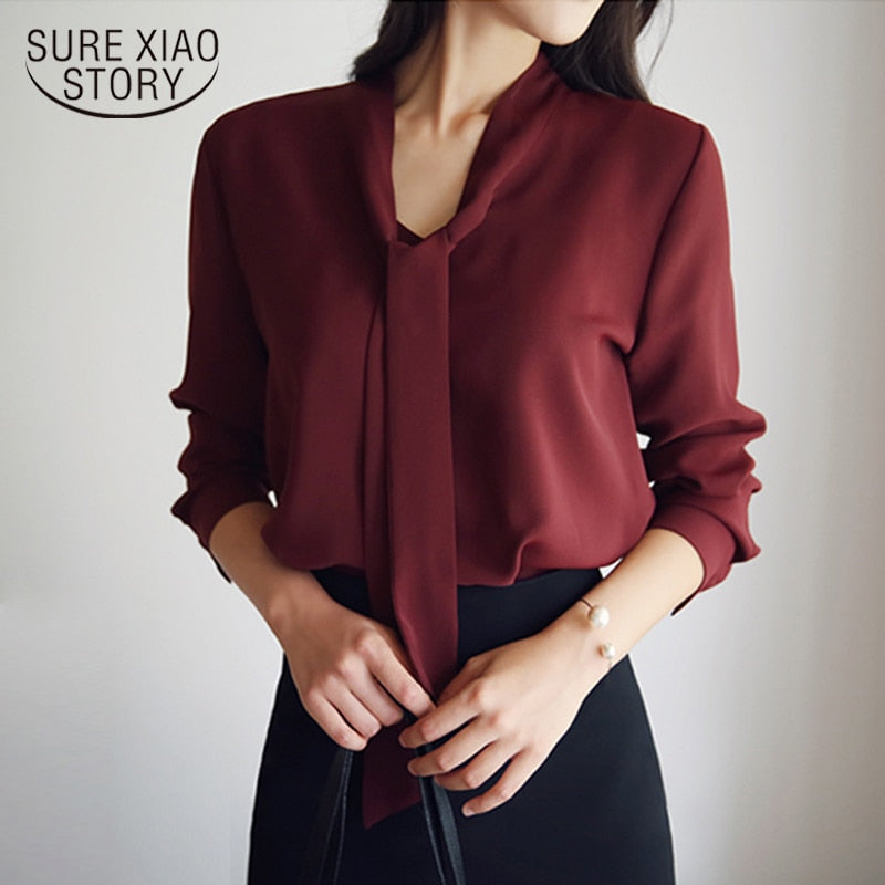 Chemise coréenne en mousseline de soie